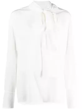 Givenchy шелковая блузка с бантом, белый