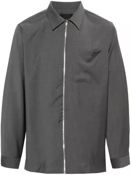 Givenchy шерстяная рубашка с логотипом, серый