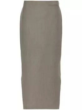 Givenchy шерстяная юбка с асимметричным подолом, нейтральный цвет