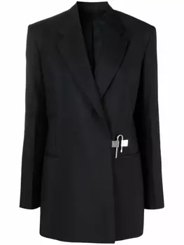 Givenchy шерстяной блейзер с металлическим декором, черный