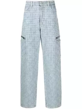 Givenchy широкие джинсы с тисненый логотипом 4G, синий