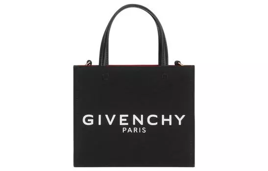Givenchy Сумка-шоппер Mini G Tote из холщовой ткани черного цвета