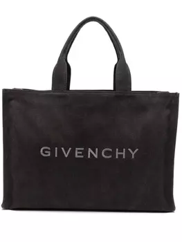 Givenchy сумка-тоут с вышитым логотипом, черный