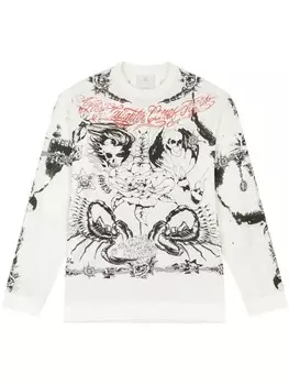 Givenchy толстовка с принтом и круглым вырезом, белый