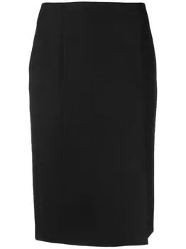 Givenchy юбка миди с монограммой, черный