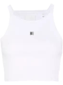 Givenchy укороченный топ с декором 4G, белый