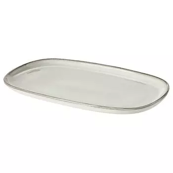 GLADELIG ГЛАДЕЛИГ Тарелка, серый, 31x19 см IKEA