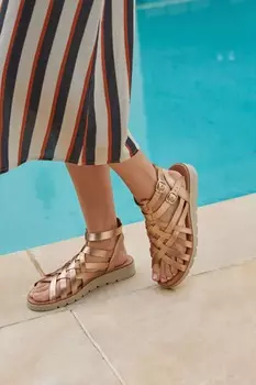 Гладиаторские босоножки Forever Comfort на ребристой танкетке Next, розовый