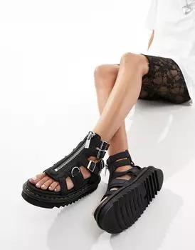 Гладиаторские сандалии Dr Martens Olso из темно-серого нубука