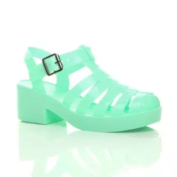 Гладиаторские сандалии-гладиаторы Fisherman на среднем каблуке на среднем каблуке AJVANI, зеленый