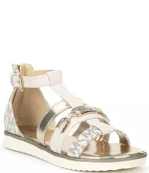 Гладиаторские сандалии с логотипом MICHAEL Michael Kors для девочек Brandy Johanne (Молодежная), белый