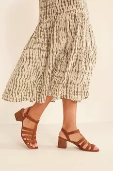 Гладиаторы Forever Comfort на блочном каблуке Next, коричневый