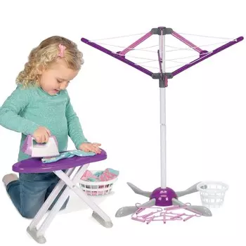 Гладильная доска, утюг, сушилка, корзина, большой детский набор. Casdon