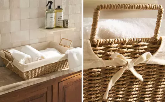 Гладильная корзина с тканевой подкладкой Zara Home, светло-бежевый