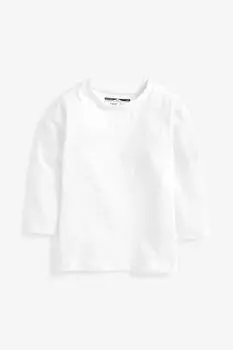 Гладкая футболка с длинными рукавами Next, белый
