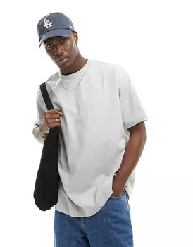 Гладкая футболка свободного кроя Cotton On 2013 серого меланового цвета