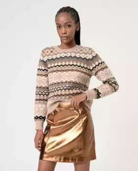 Гладкая короткая юбка с эффектом металлик Surkana, коричневый