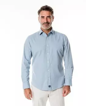 Гладкая облегающая мягкая мужская рубашка светло-цвета Wickett Jones, светло-синий