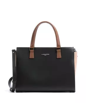 Гладкая сумочка из воловьей кожи Lancaster, черный