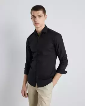 Гладкая суперэластичная мужская рубашка Easy Wear, черный