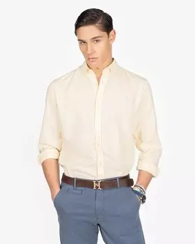 Гладкая узкая мужская рубашка кремового Harper & Neyer, бежевый