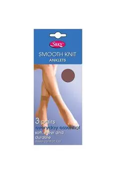 Гладкая вязка до щиколотки (3 пары) Silky, бежевый