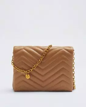 Гладкая женская сумка через плечо с мягкой подкладкой и магнитной застежкой коричневого цвета Parfois, коричневый