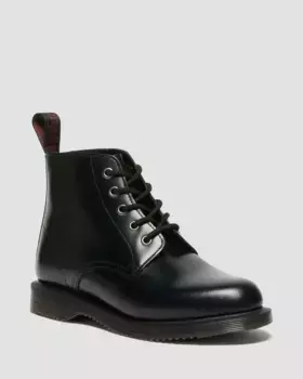Гладкие ботинки на шнуровке Dr. Martens Emmeline, цвет Black — Polished Smooth