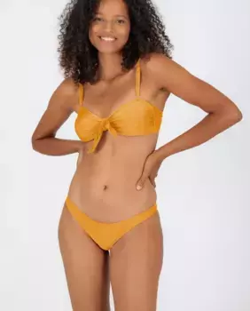 Гладкие бразильские плавки бикини Ro de Sol, золотой