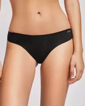 Гладкие бразильские трусики из натурального хлопка Gisela, черный