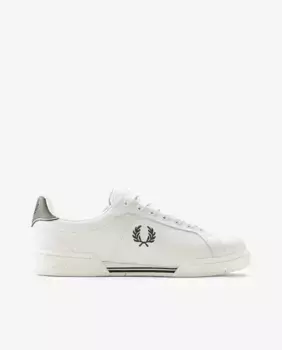 Гладкие мужские кожаные кроссовки на шнурках Fred Perry, белый