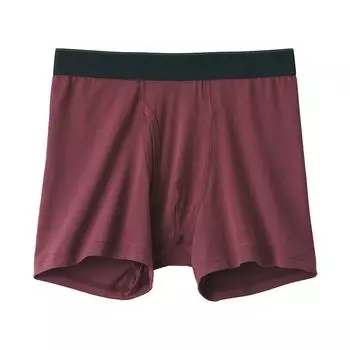 Гладкие шорты-боксеры с застежкой спереди MUJI, бургундия