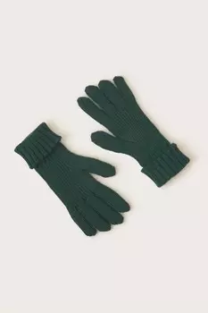 Гладкие трикотажные перчатки Monsoon, зеленый