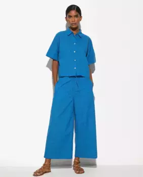 Гладкие женские струящиеся брюки вырубного кроя Parfois, синий