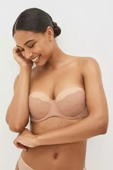 Гладкий бюстгальтер без бретелек с кружевом Next, белый