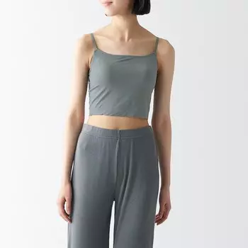Гладкий бюстгальтер-бретелька средней длины MUJI, дымчато-зеленый