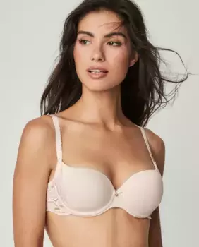 Гладкий бюстгальтер, формирующий чашку, с цветочным кружевом на спине Selmark, цвет Maquillaje