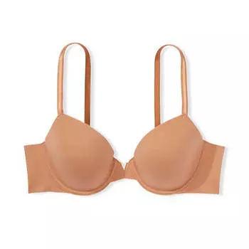 Гладкий бюстгальтер с полным покрытием на легкой подкладке Victoria's Secret Love Cloud Perfect Shape, темно-бежевый