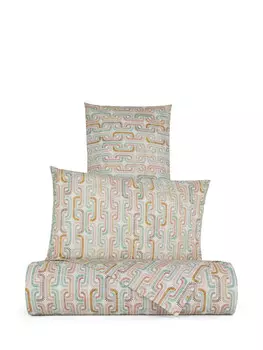 Гладкий лист хлопкового перкаля с цепочным узором. Coincasa, мультиколор