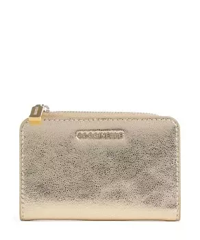 Гладкий металлический кошелек из металлизированной кожи Coccinelle, золотой