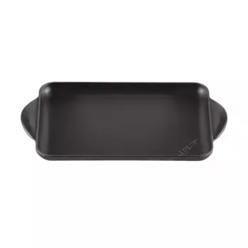 Гладкий прямоугольный чугунный гриль Le Creuset, матовый черный