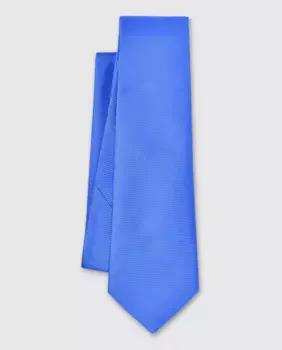 Гладкий шелковый галстук Olympus королевского синего цвета Olimpo, синий