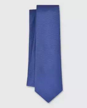 Гладкий шелковый галстук Olympus темно-синего цвета Olimpo, темно-синий