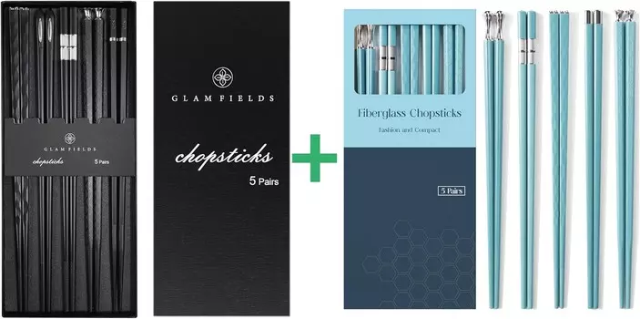 GLAMFIELDS 10 пар палочек для еды премиум-класса