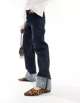 Glamorous – Балетки с острым носком и рюшами и леопардовым принтом