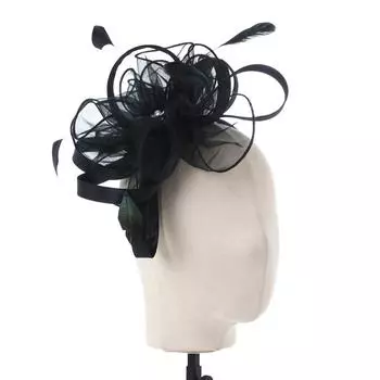 Glamour Fascinator с перламутровым цветением PEACH ACCESSORIES, черный