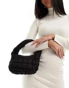 Гламурная сумка из черного нейлона с мягкой подкладкой Glamorous