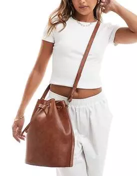 Гламурная сумка на плечо – коричневого цвета с текстурой под кожу крокодила