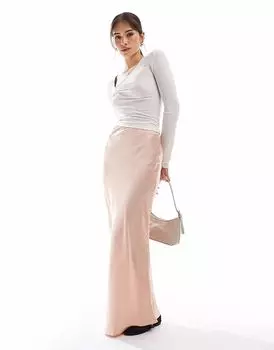 Гламурная юбка миди косого кроя персикового цвета Glamorous