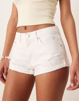 Гламурные белые джинсовые шорты в оттенке «кремовый» Glamorous